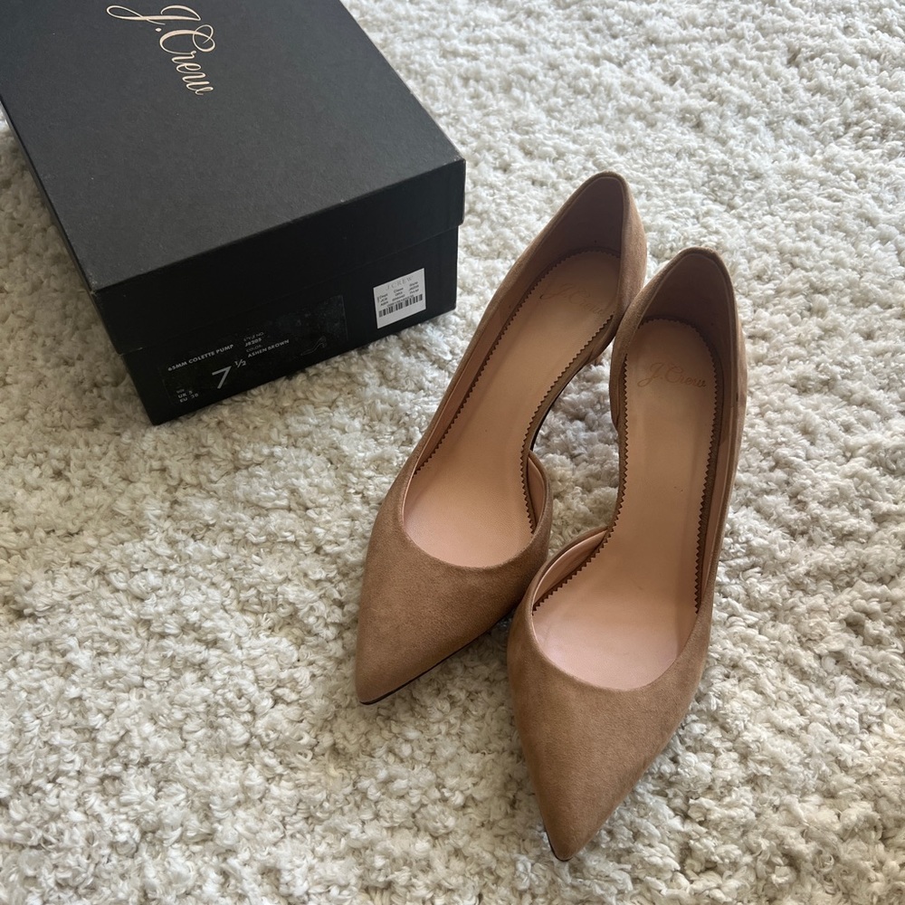 J. Crew Lucie / Colette Suede Pumps Kitten Heels in Ashen Brown